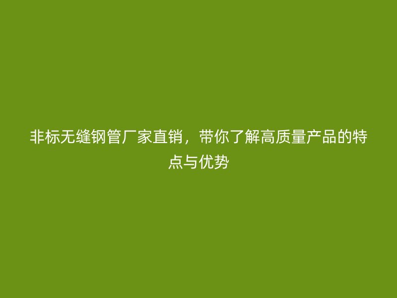 非標(biāo)無(wú)縫鋼管廠家直銷(xiāo)，帶你了解高質(zhì)量產(chǎn)品的特點(diǎn)與優(yōu)勢(shì)