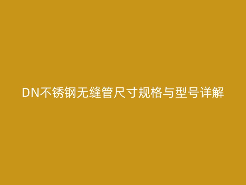 DN不銹鋼無縫管尺寸規(guī)格與型號詳解