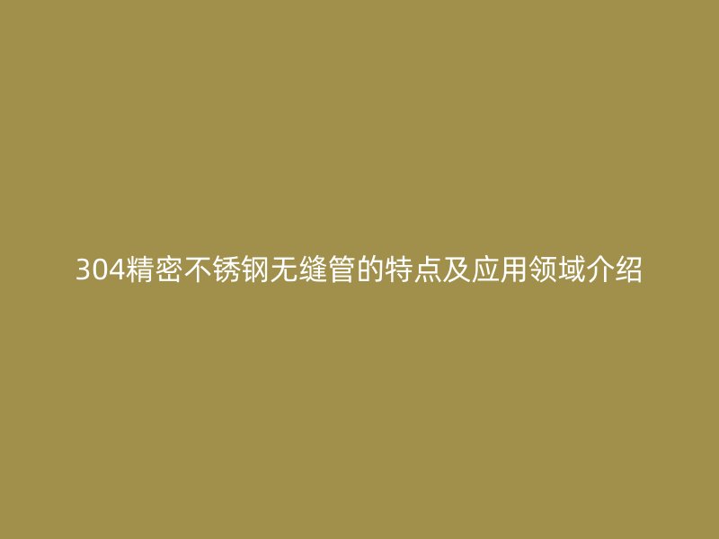 304精密不銹鋼無縫管的特點(diǎn)及應(yīng)用領(lǐng)域介紹