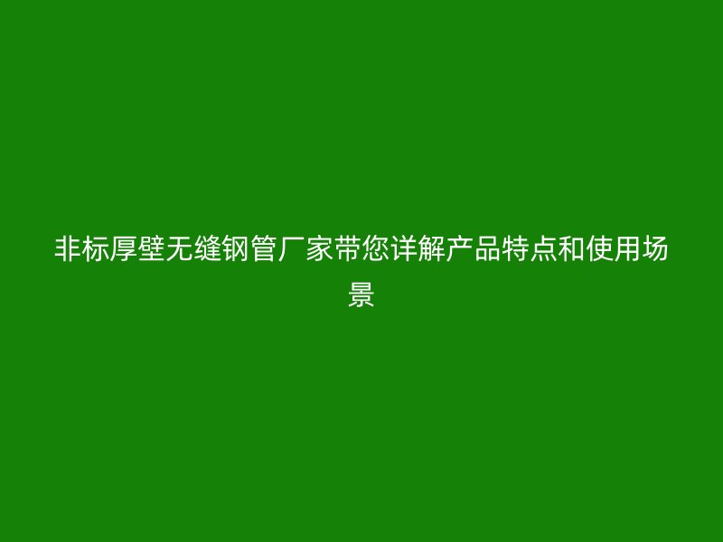 非標(biāo)厚壁無縫鋼管廠家?guī)斀猱a(chǎn)品特點和使用場景