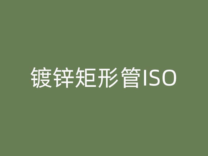 鍍鋅矩形管ISO