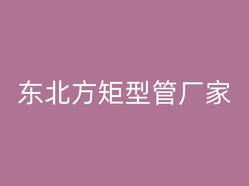 東北方矩型管廠家