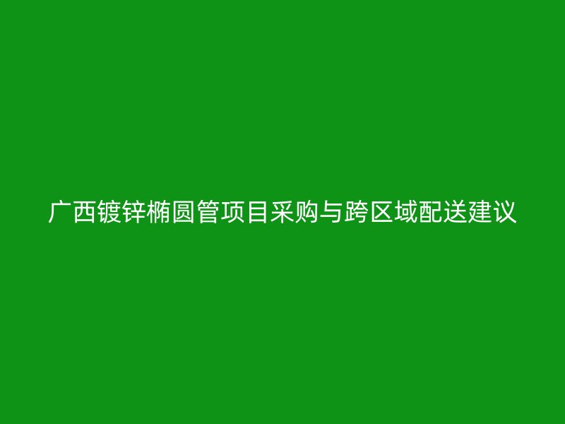 廣西鍍鋅橢圓管項(xiàng)目采購與跨區(qū)域配送建議