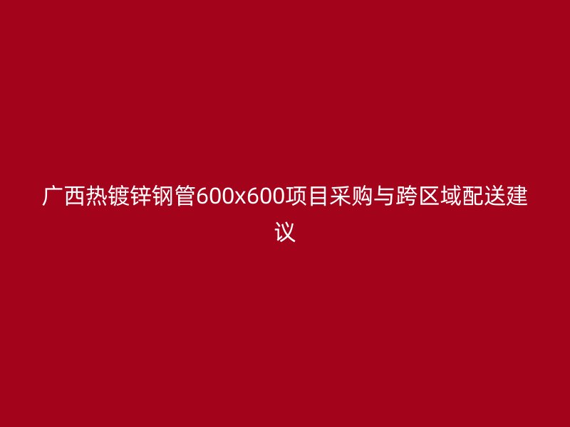 廣西熱鍍鋅鋼管600x600項(xiàng)目采購(gòu)與跨區(qū)域配送建議
