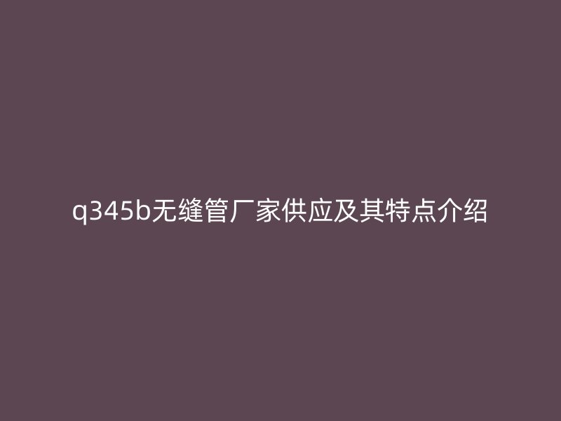 q345b無縫管廠家供應(yīng)及其特點(diǎn)介紹